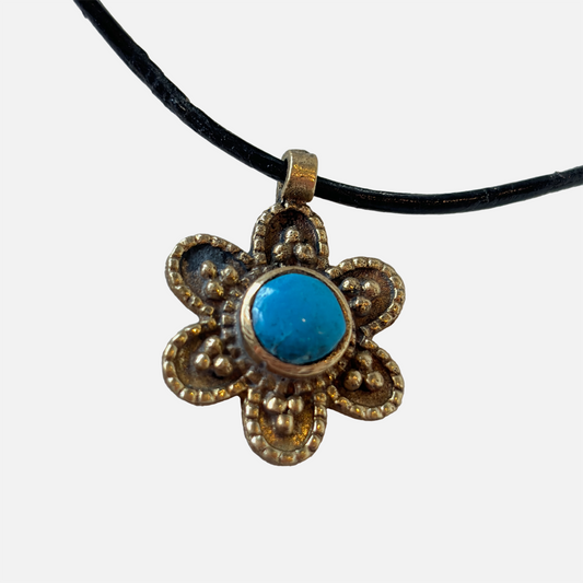 Turquoise Flower Necklace (72)