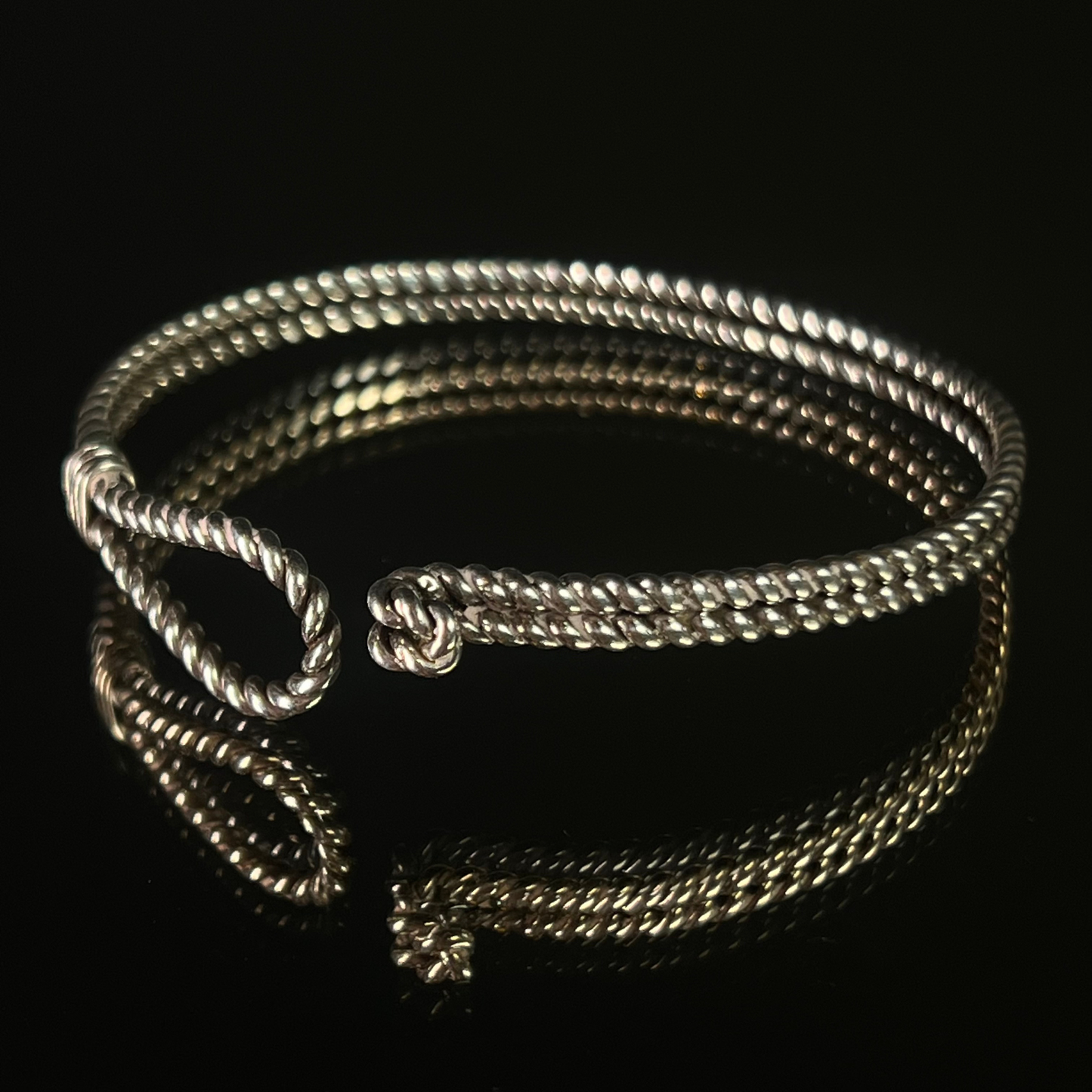 Vintage 1970s Gucci Sterling Silver Rope Bracelet