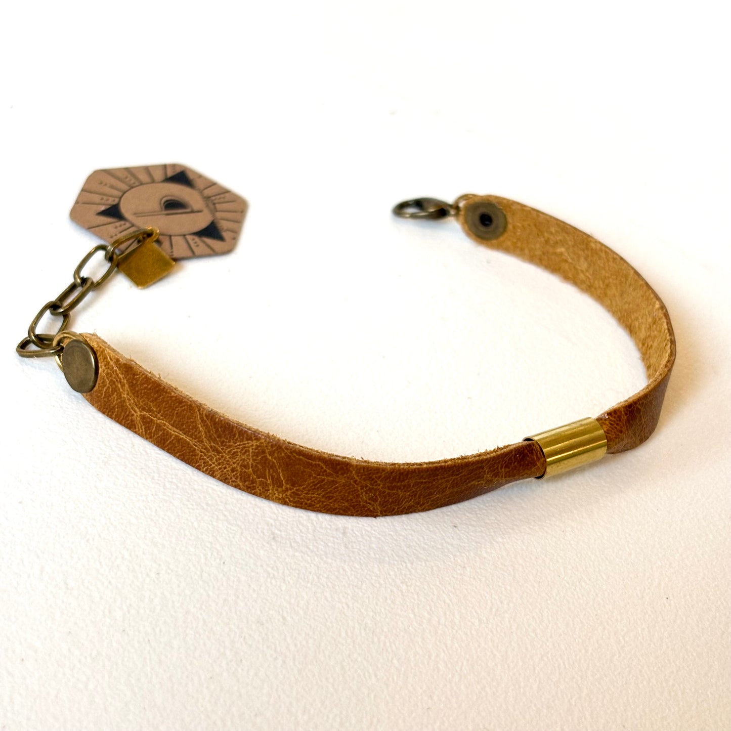 Permanent Baggage Leather Tube Bracelet