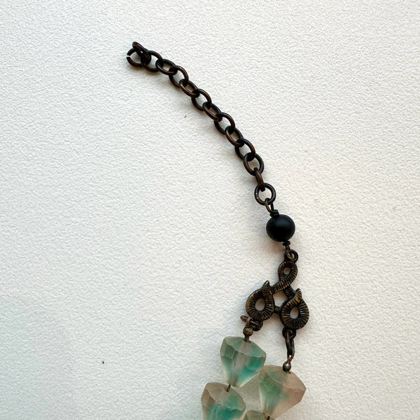 Art Nouveau Belt Clip & Czech Glass Bead Necklace (53)