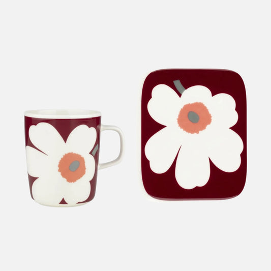 Marimekko Unikko Anniversary Mug & Plate Set (2 Piece Set)