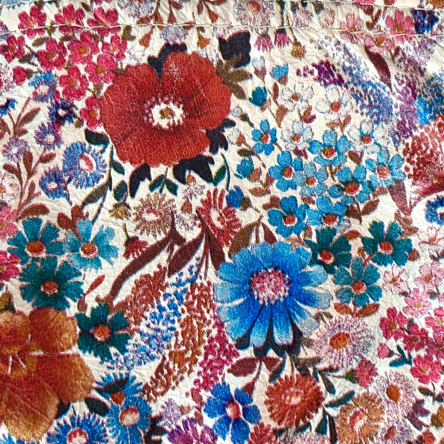 Vintage Retro Floral Printed Leather Pouches