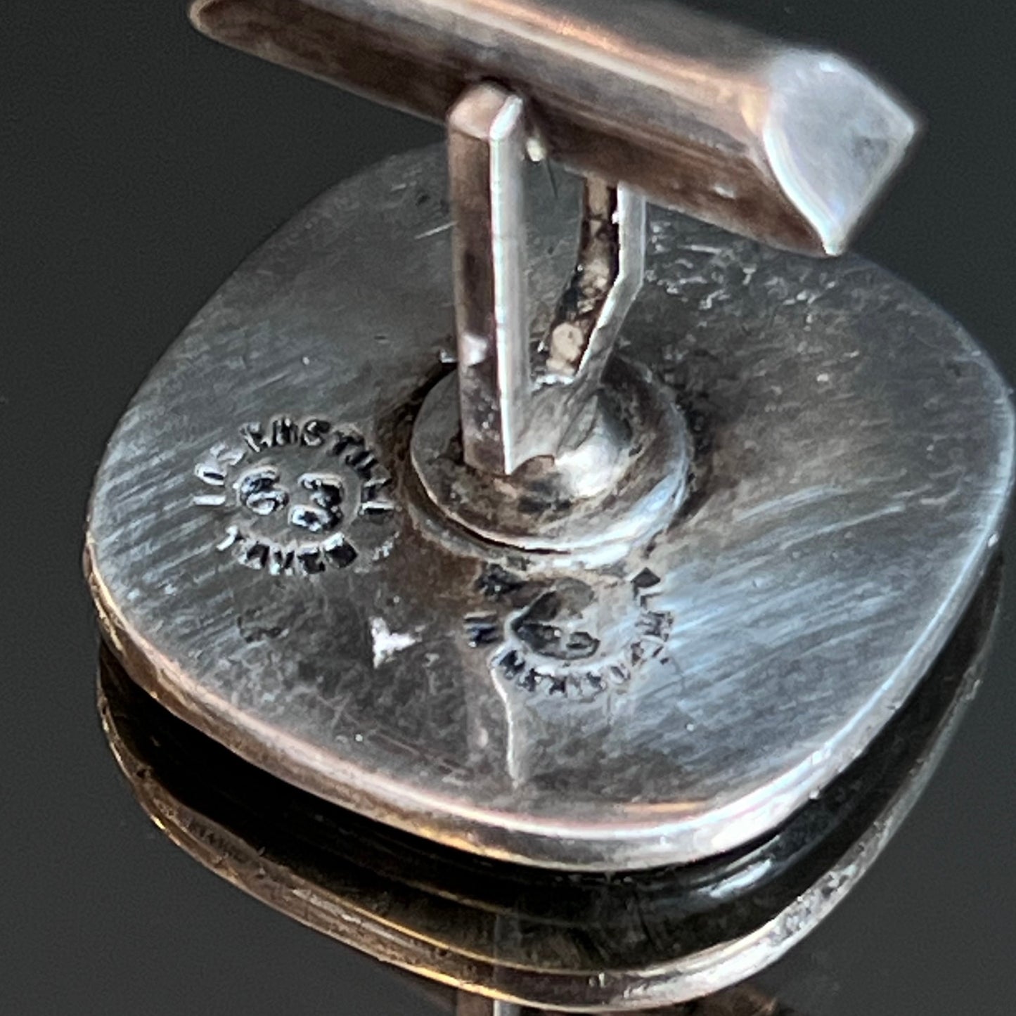 Vintage Los Castillo Sterling & Inlay Cufflinks