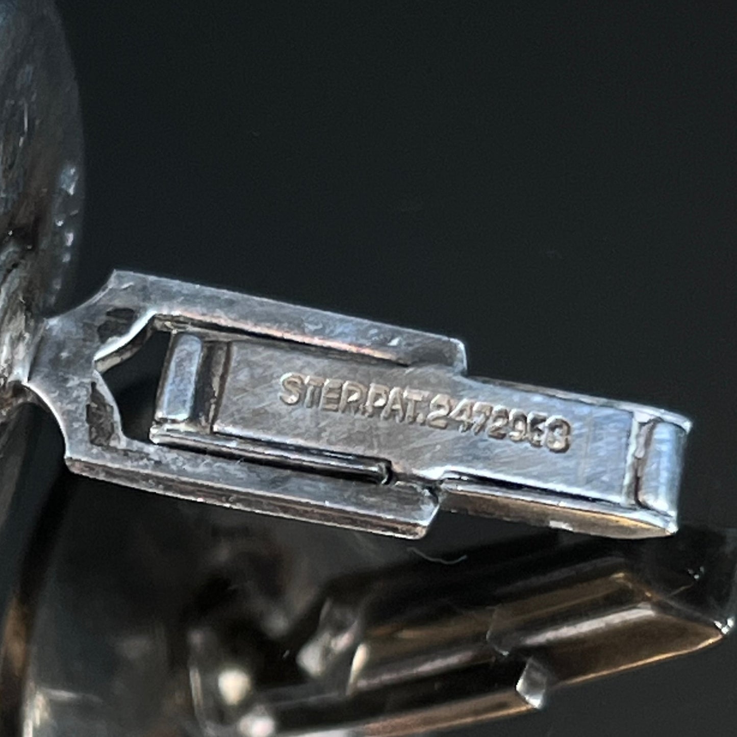 Vintage Los Castillo Sterling & Inlay Cufflinks