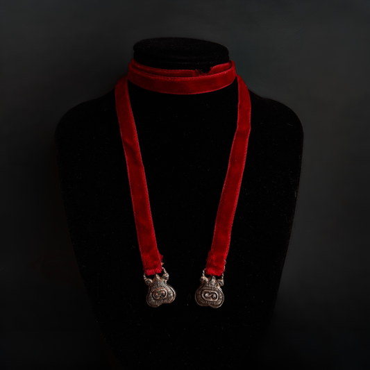 Vintage MATL Matilde Poulat Mexican Silver Heart Terminal Pair With Velvet