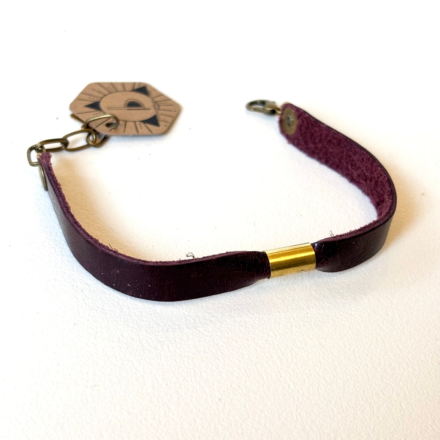 Permanent Baggage Leather Tube Bracelet