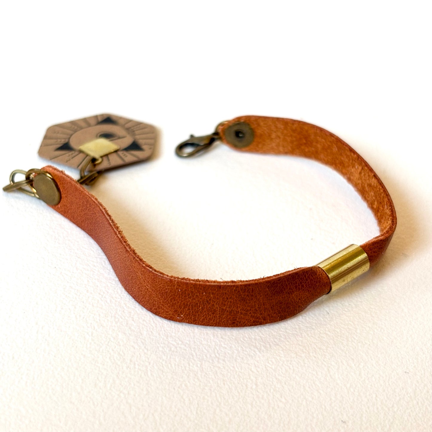 Permanent Baggage Leather Tube Bracelet