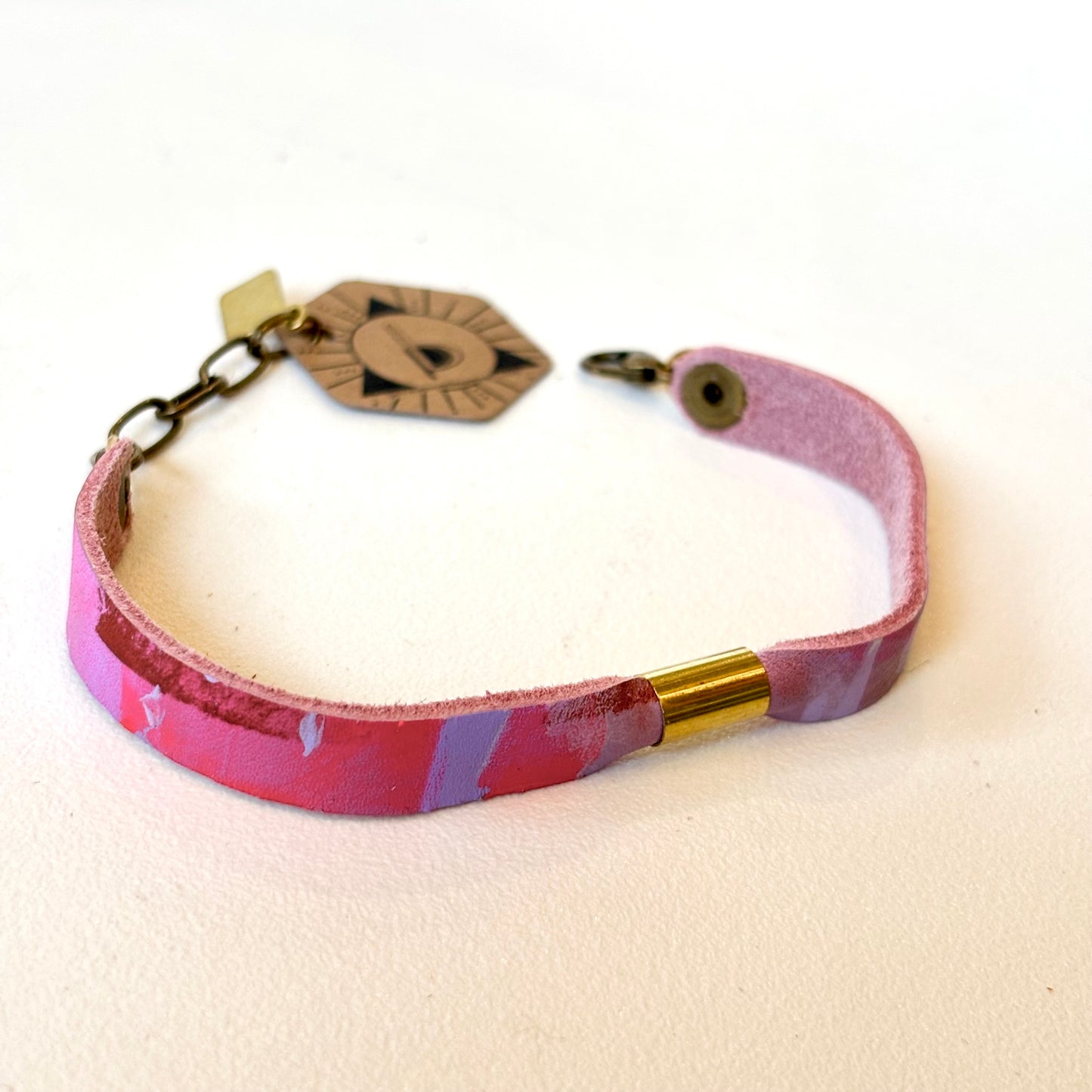 Permanent Baggage Leather Tube Bracelet