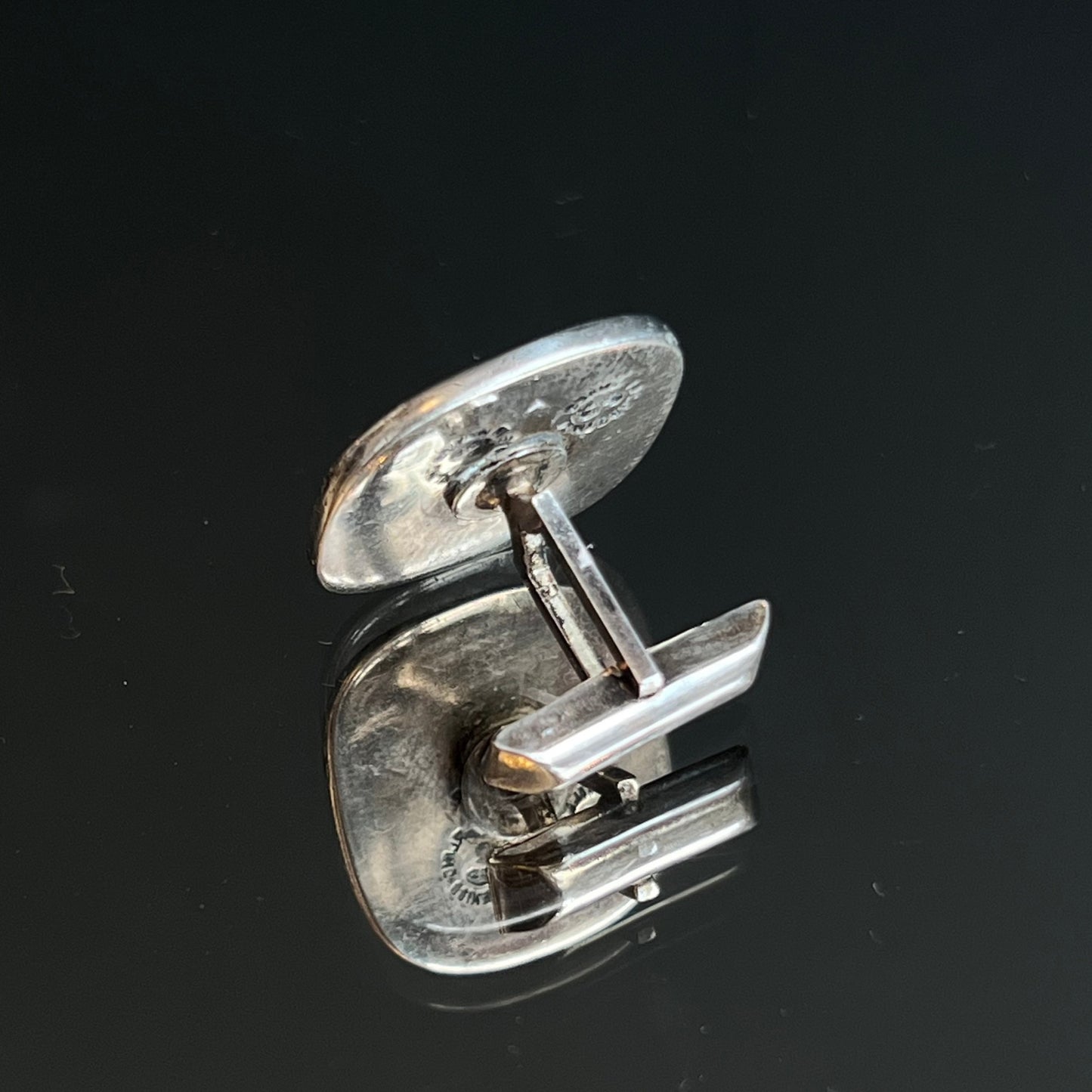 Vintage Los Castillo Sterling & Inlay Cufflinks