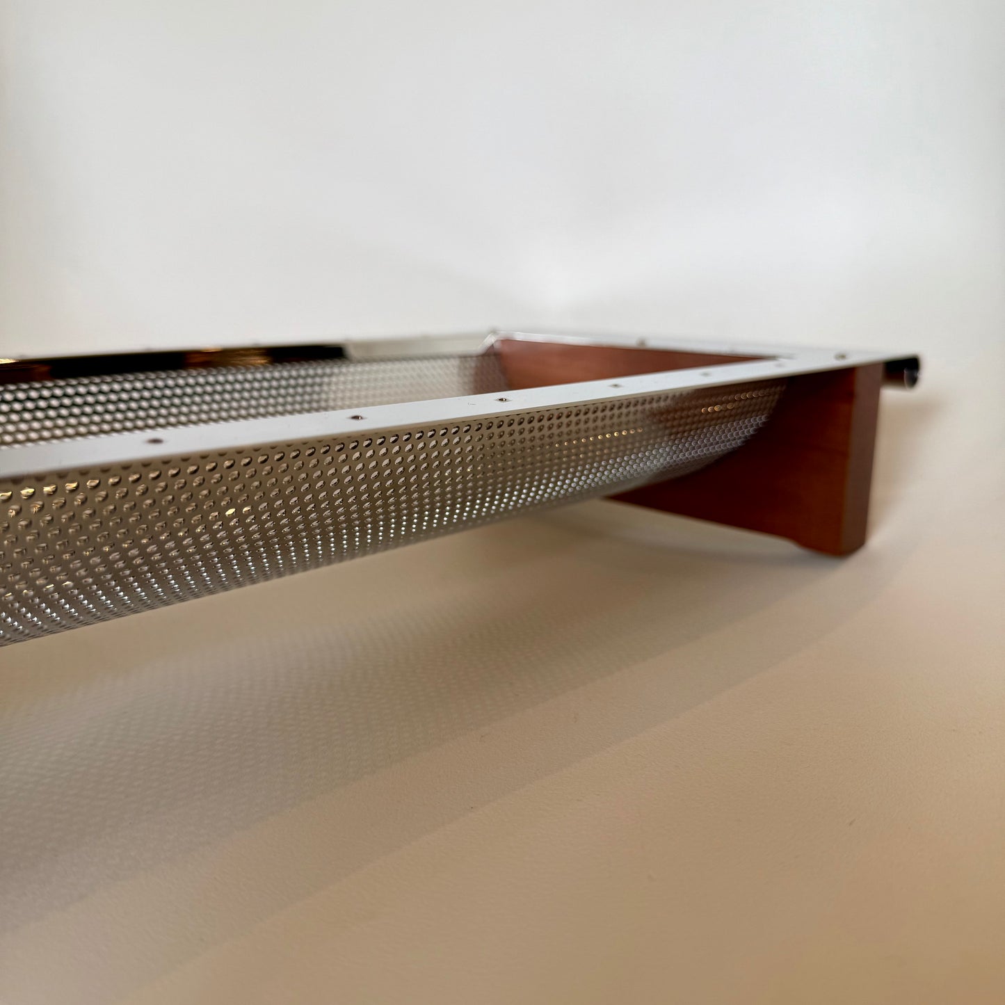 Vintage Michael Graves for Alessi Perforated Metal and Pear Wood Bread/Fruit Basket