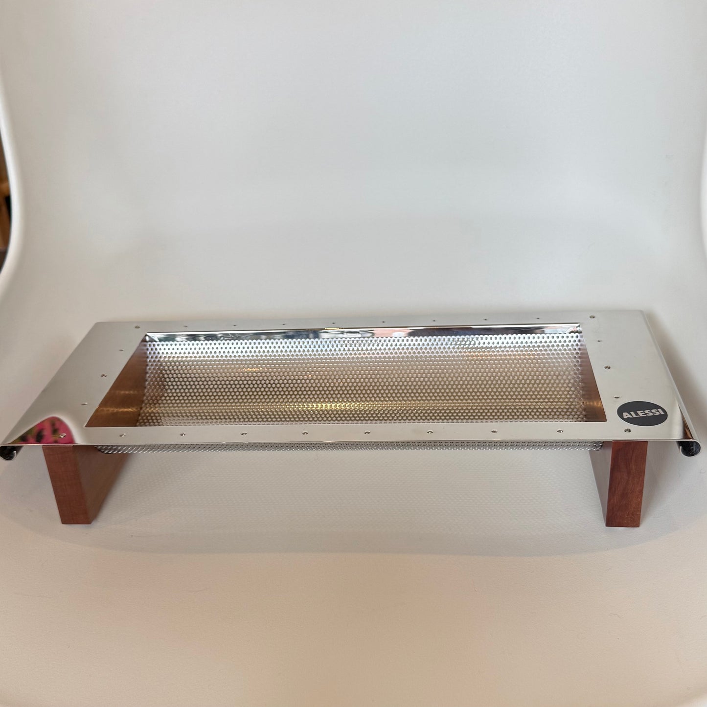 Vintage Michael Graves for Alessi Perforated Metal and Pear Wood Bread/Fruit Basket