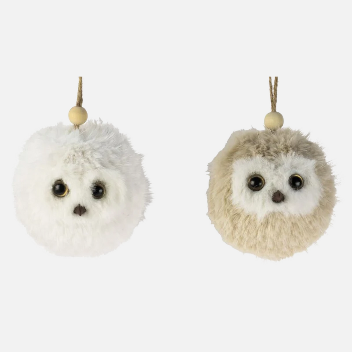 Fuzzy Owl Holiday Ornaments