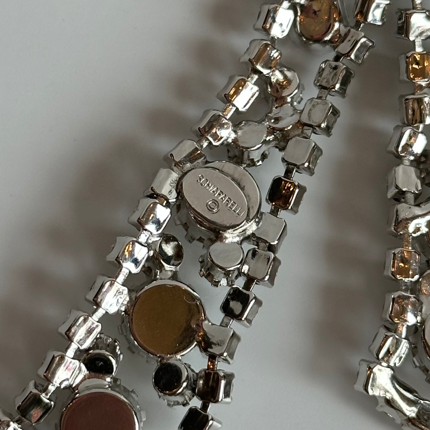 Vintage Midcentury Schiaparelli Crystal & Silver-Tone Necklace