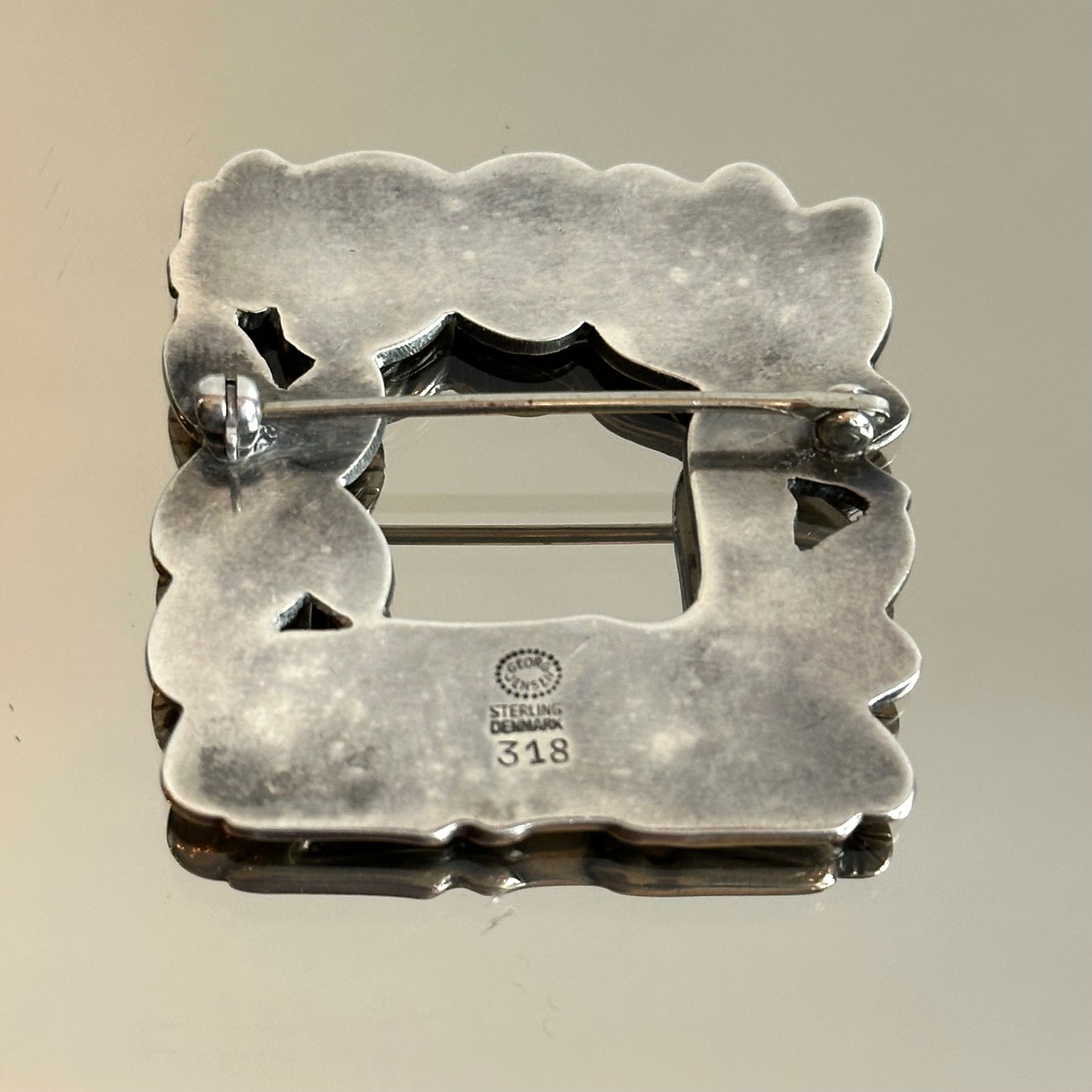 Vintage Georg Jensen Deer with Squirrel Brooch