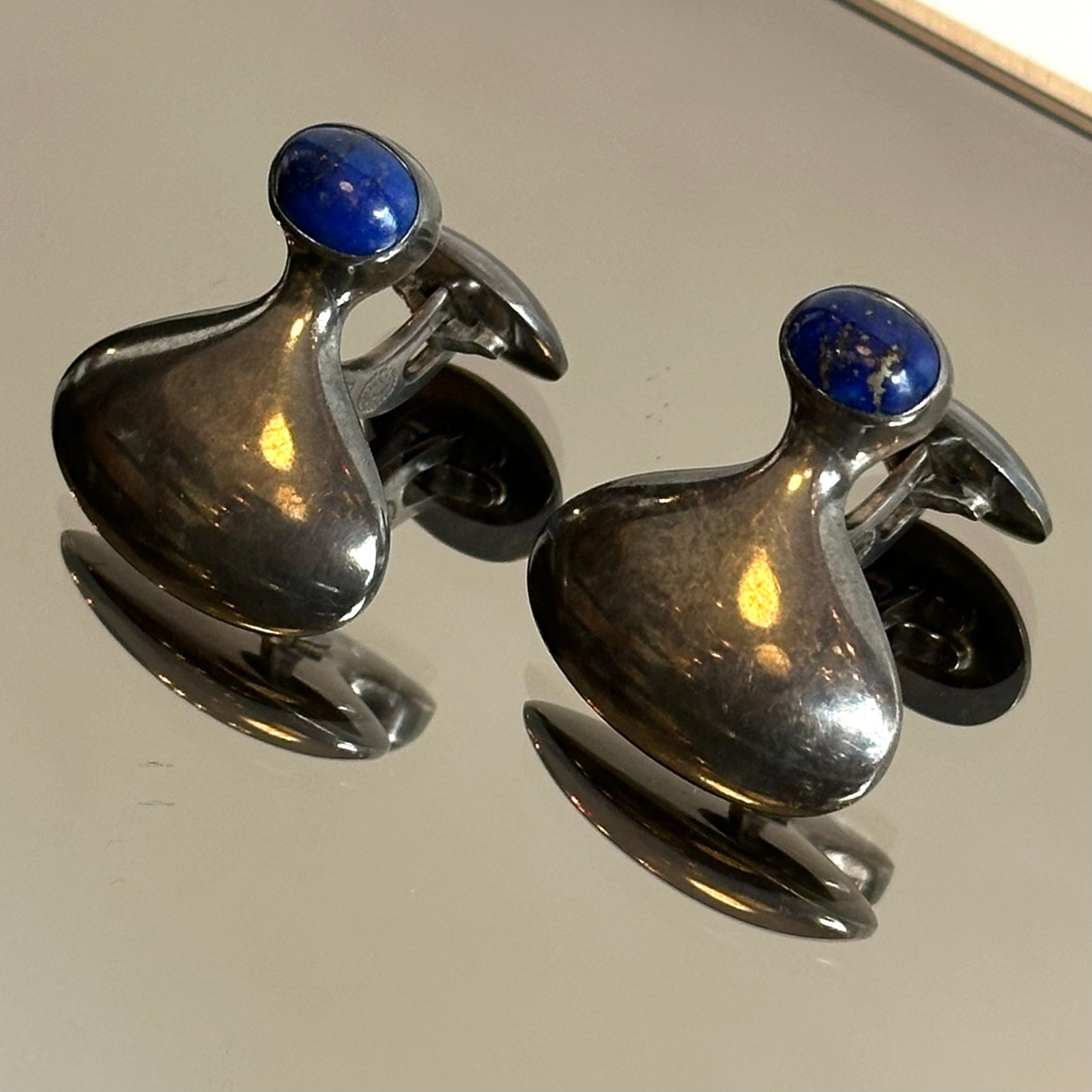 Vintage Georg Jensen Sterling & Lapis Cufflinks