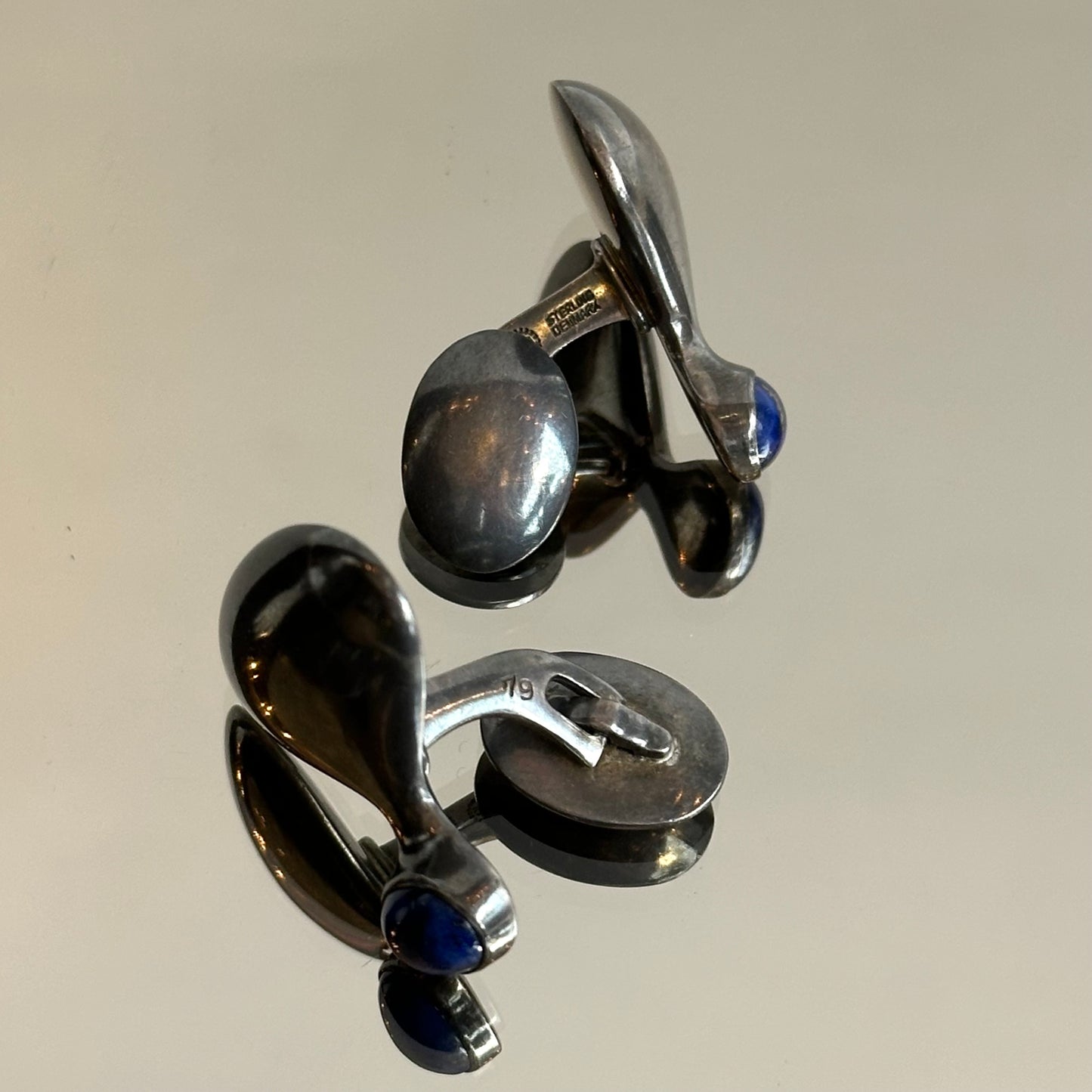 Vintage Georg Jensen Sterling & Lapis Cufflinks