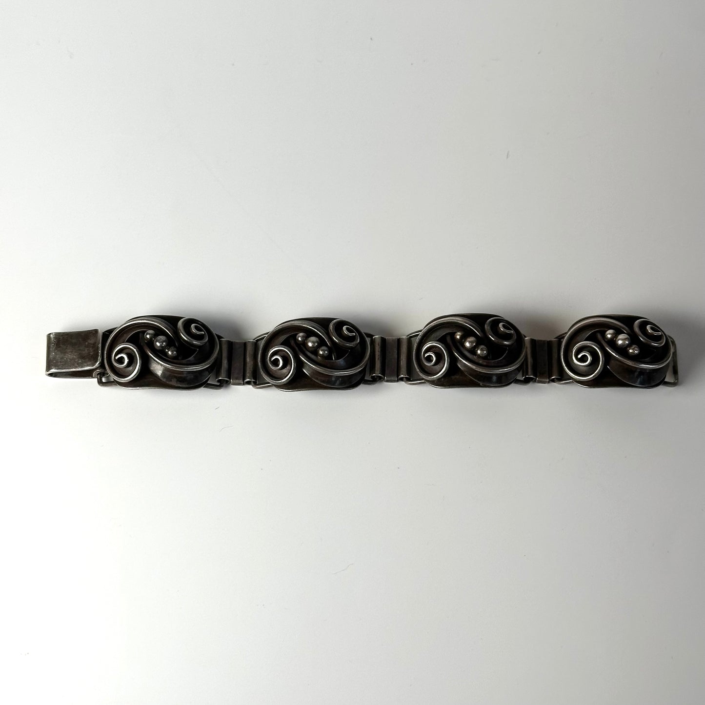 Vintage Georg Jensen USA Alphonse La Paglia Sterling Swirl Bracelet