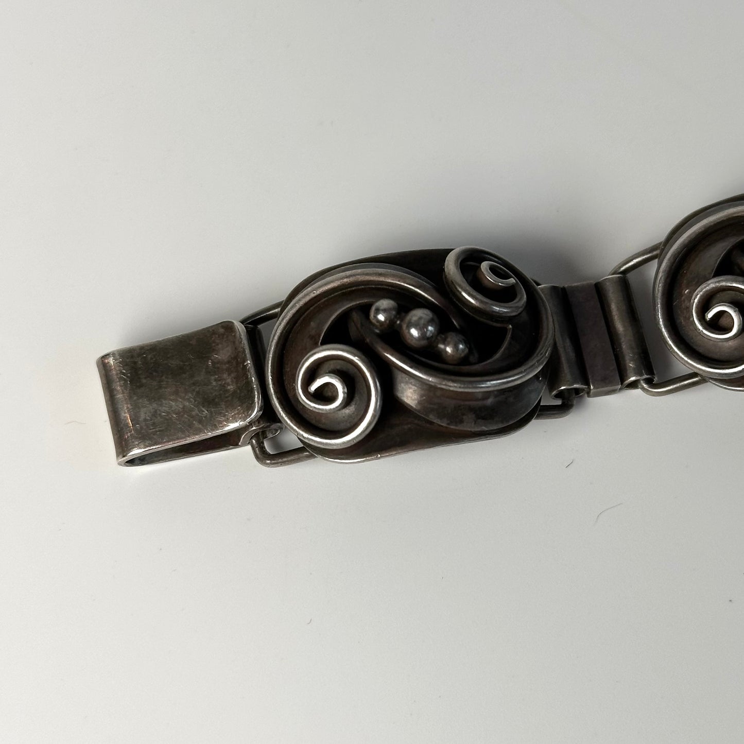 Vintage Georg Jensen USA Alphonse La Paglia Sterling Swirl Bracelet