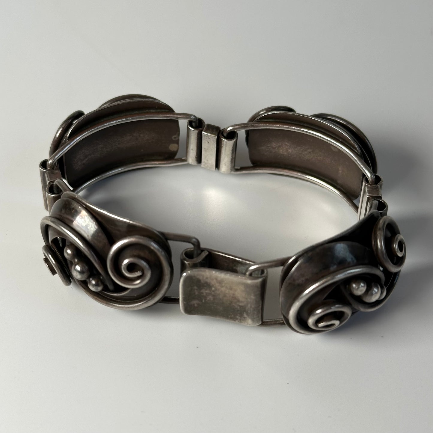 Vintage Georg Jensen USA Alphonse La Paglia Sterling Swirl Bracelet