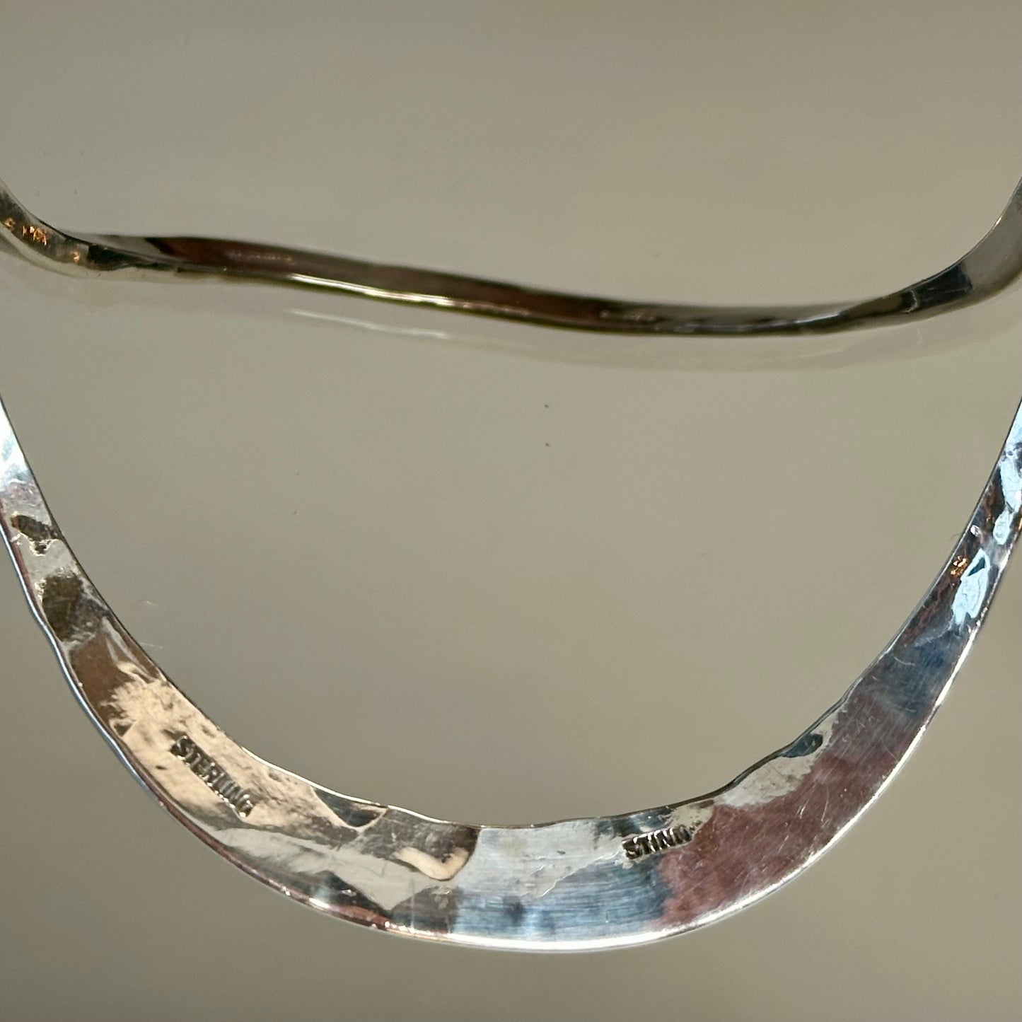 Vintage Gerald Stinn Sterling Silver Hammered Bracelet