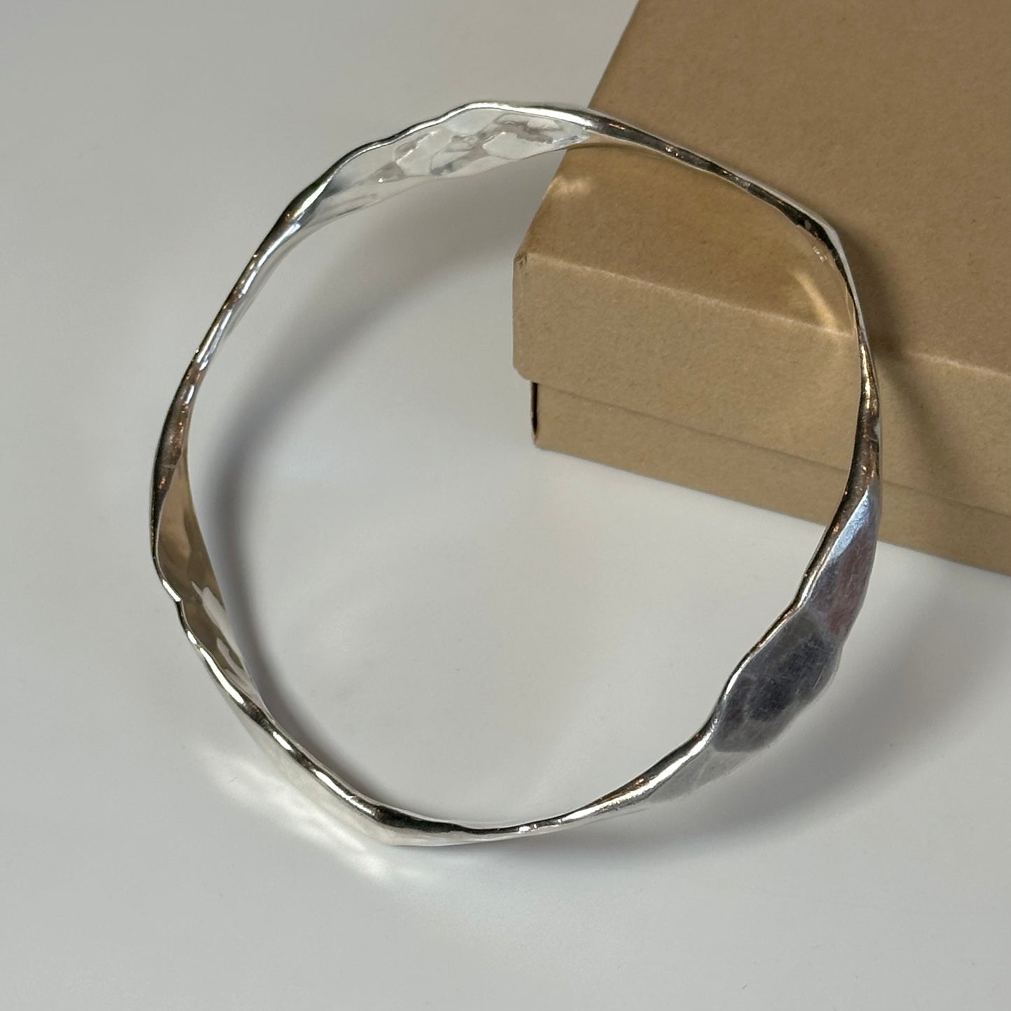 Vintage Italian Sterling Silver Hammered Bracelet