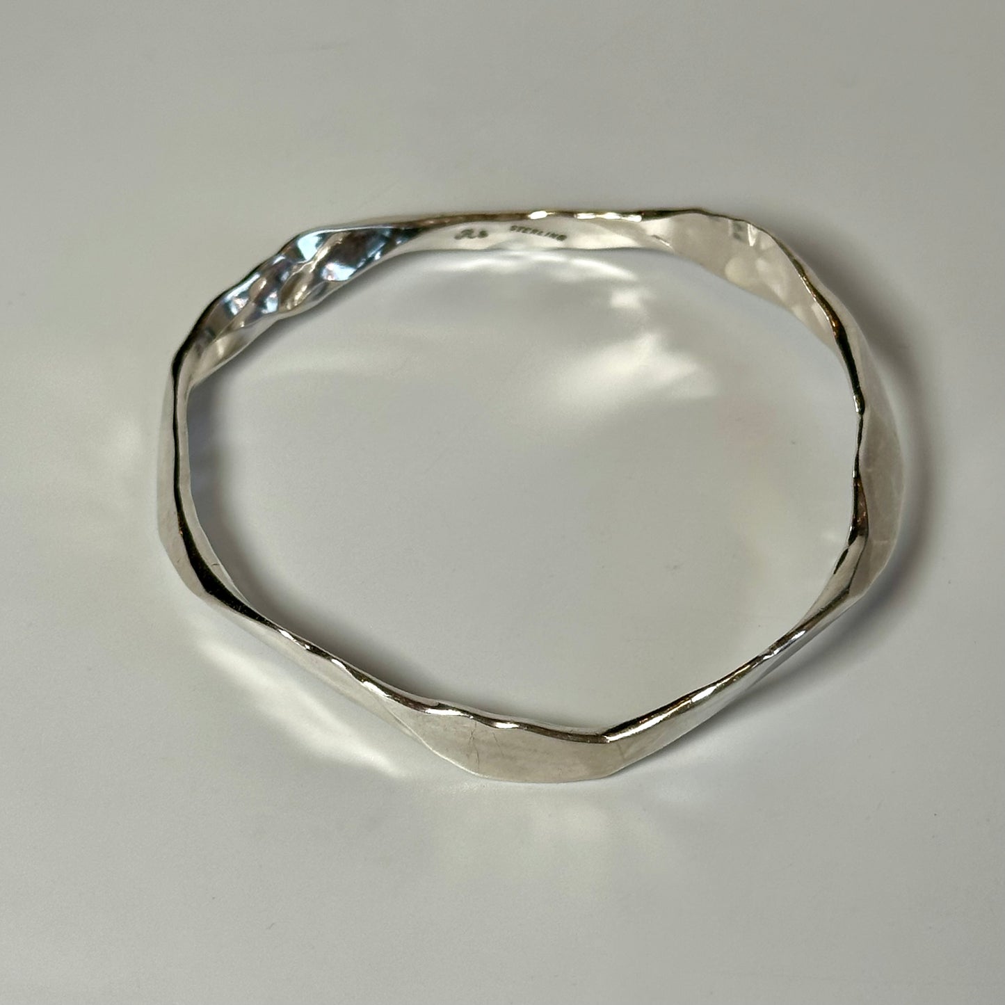Vintage Italian Sterling Silver Hammered Bracelet