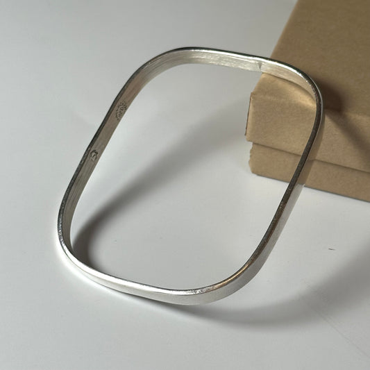 Vintage Mexican Silver Rounded Rectangle Bracelet