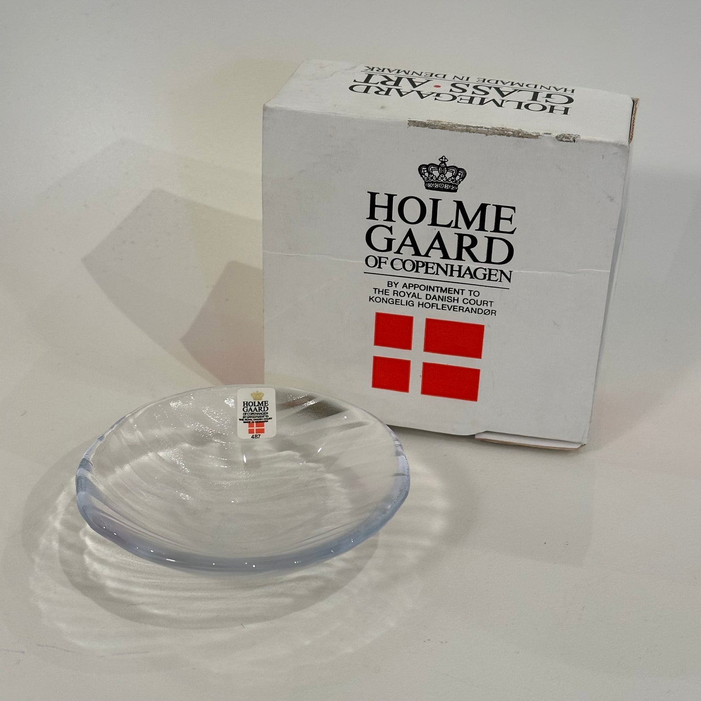 Vintage Holmegaard Glass Dish with original box