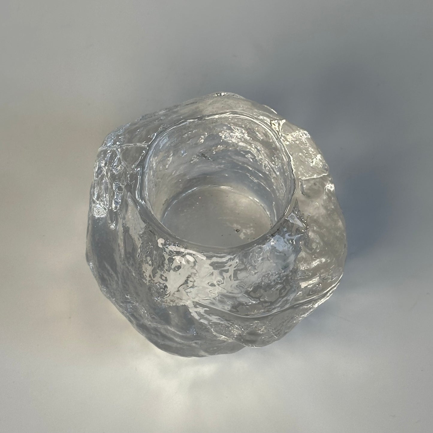 Vintage Kosta Boda Glass Snowball Candle Holder