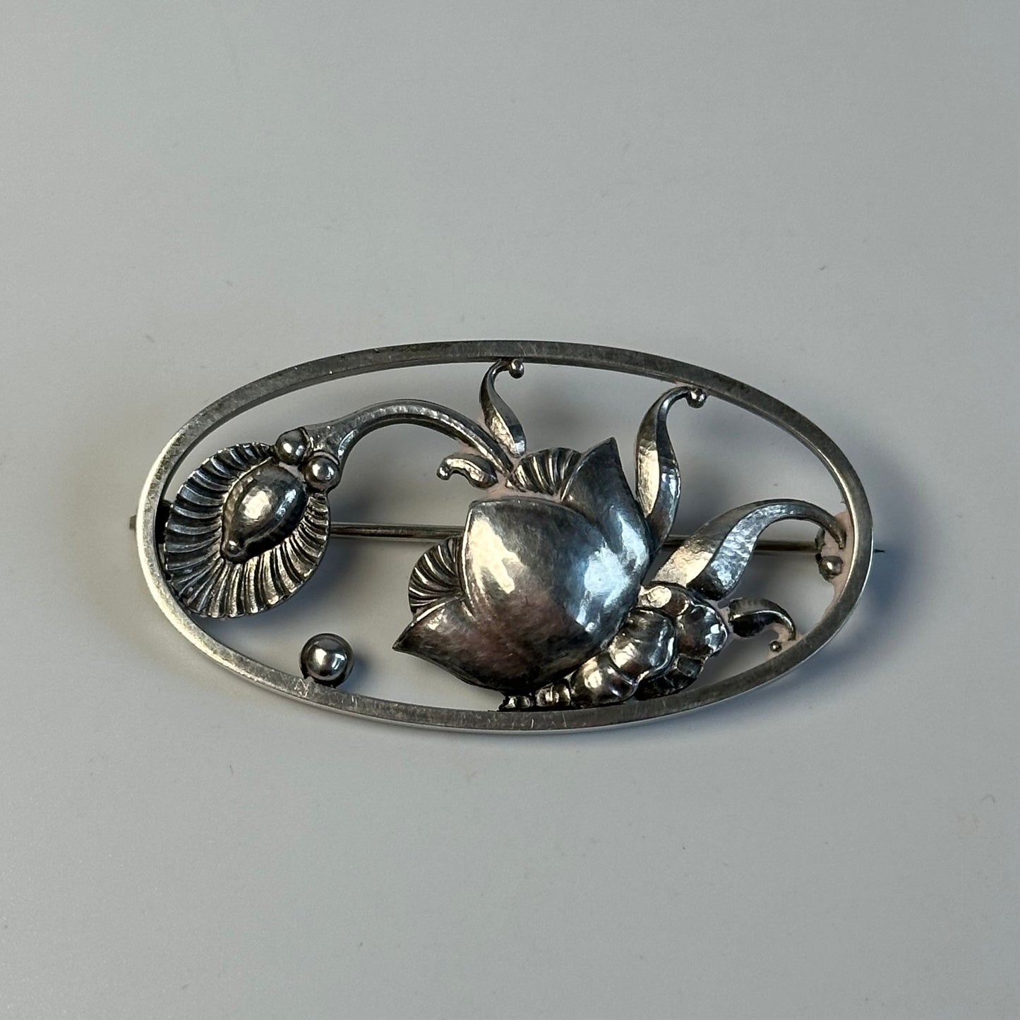 Vintage Georg Jensen Sterling Floral Brooch