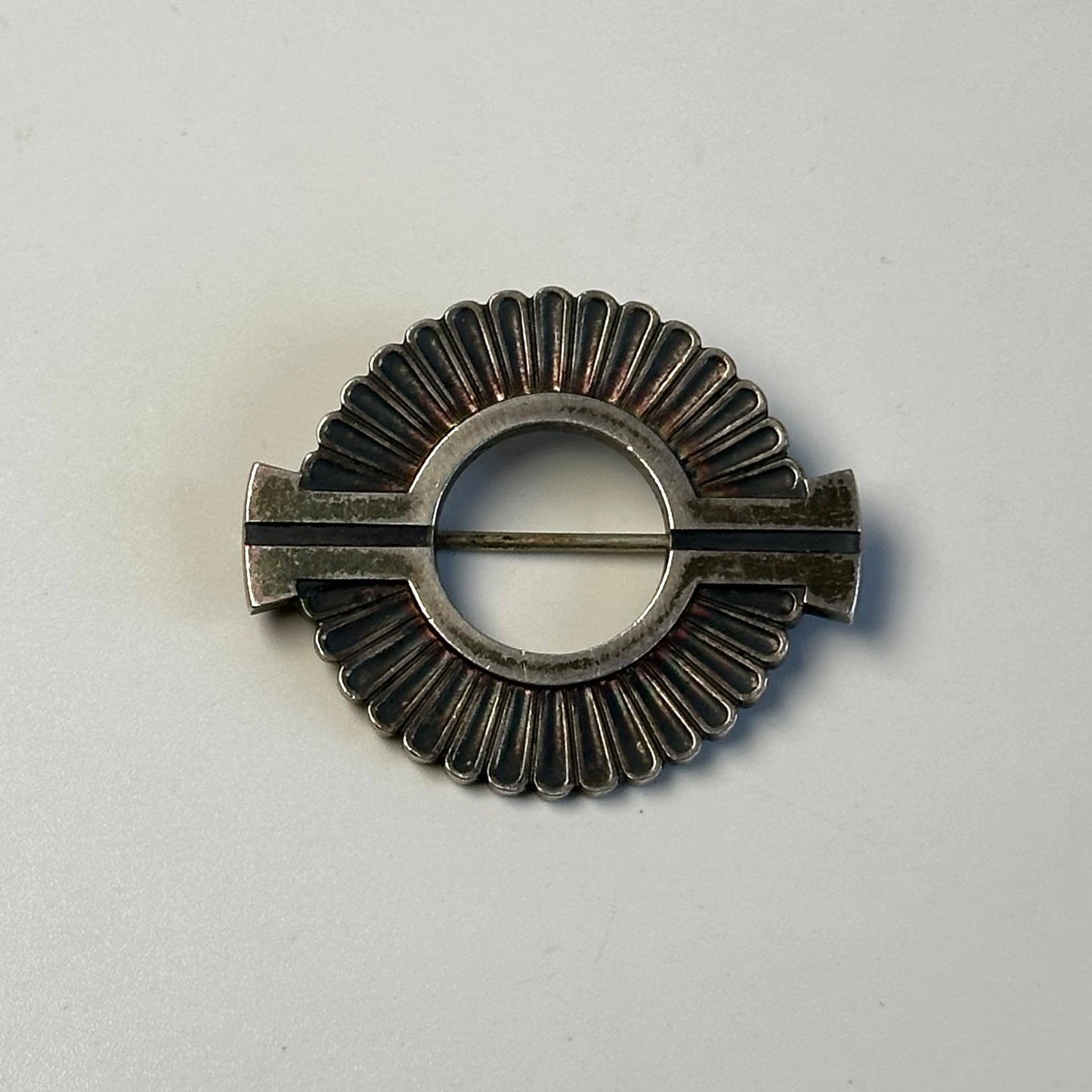 Vintage Georg Jensen Sterling Round Art Deco Brooch