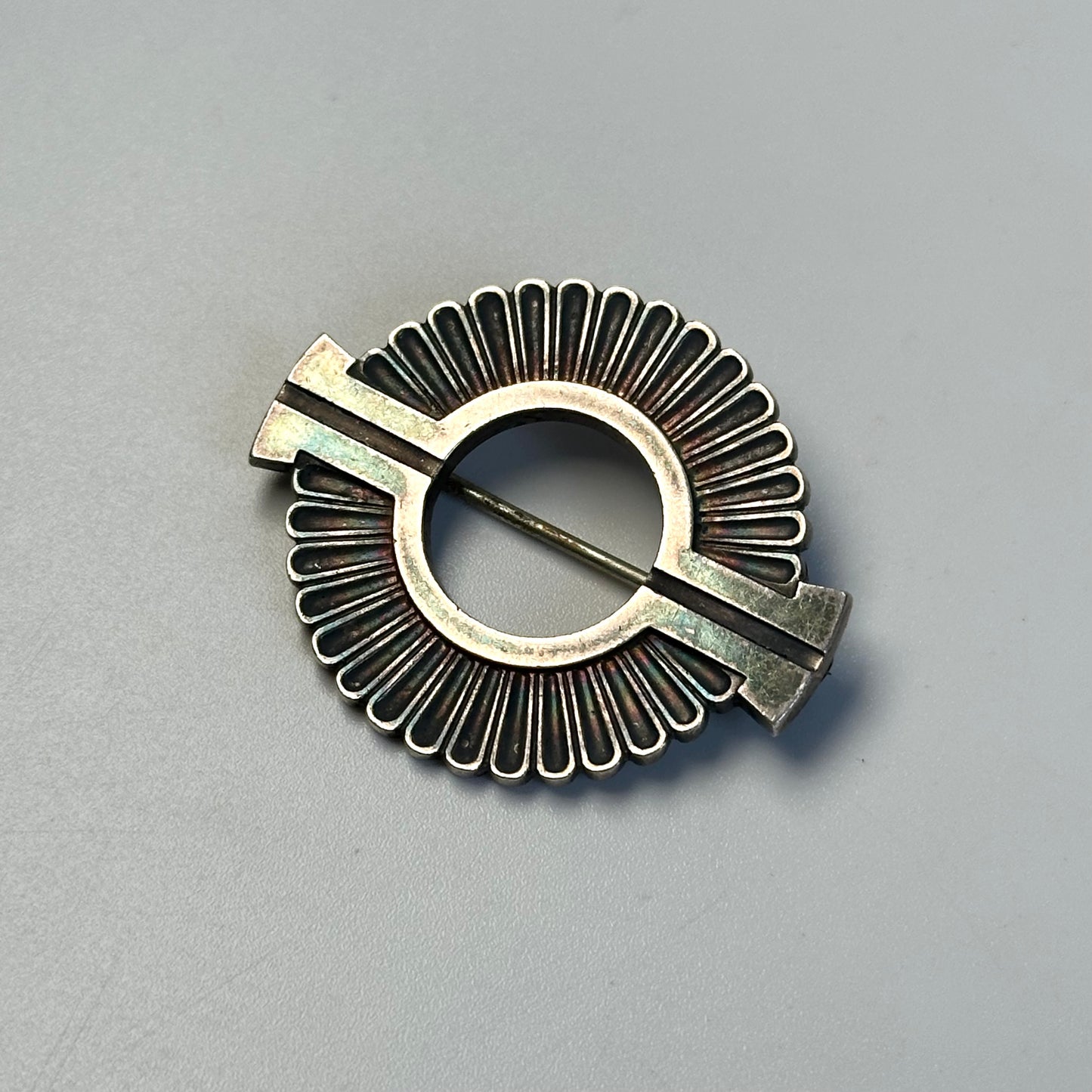 Vintage Georg Jensen Sterling Round Art Deco Brooch