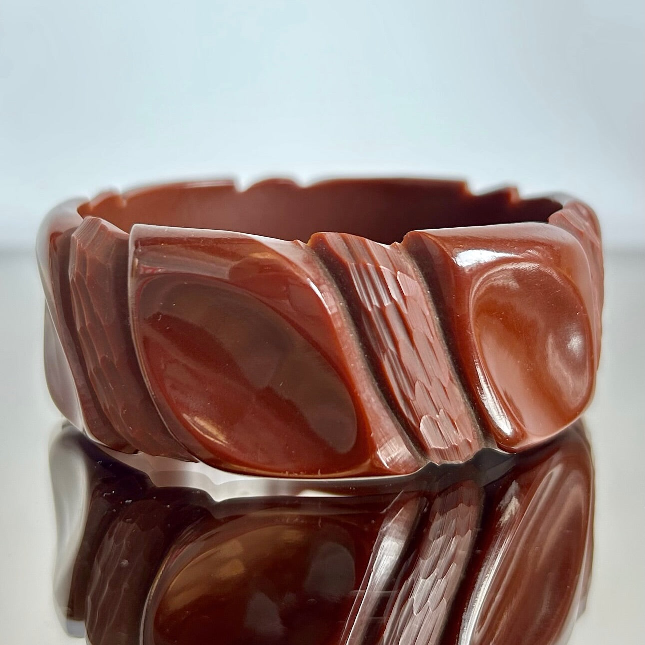 Vintage Chocolate Bakelite Bangle Bracelet