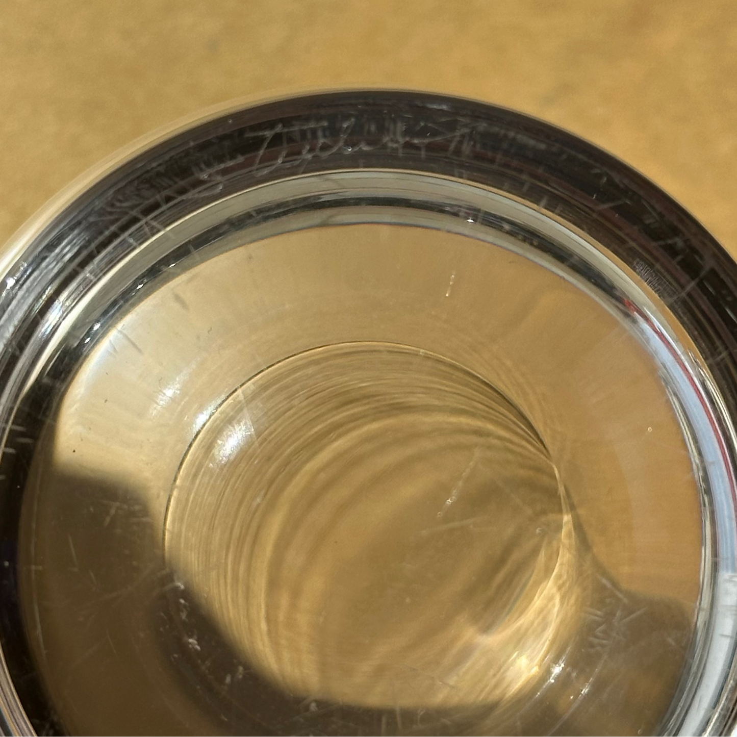 Steuben Crystal Jar - bottom of jar designer signature