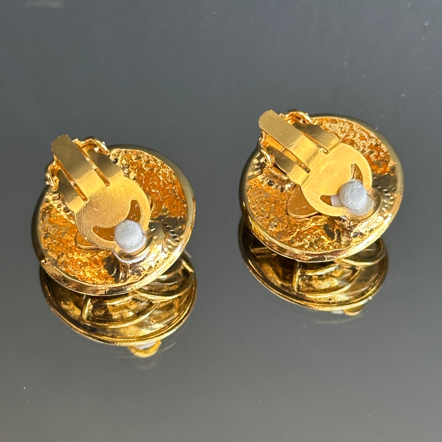 Vintage Chanel Monogram Clip On Earrings
