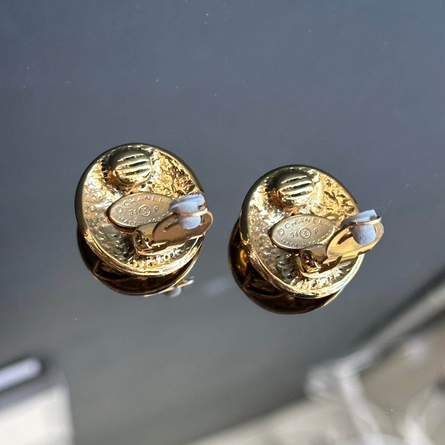 Vintage Chanel Monogram Clip On Earrings