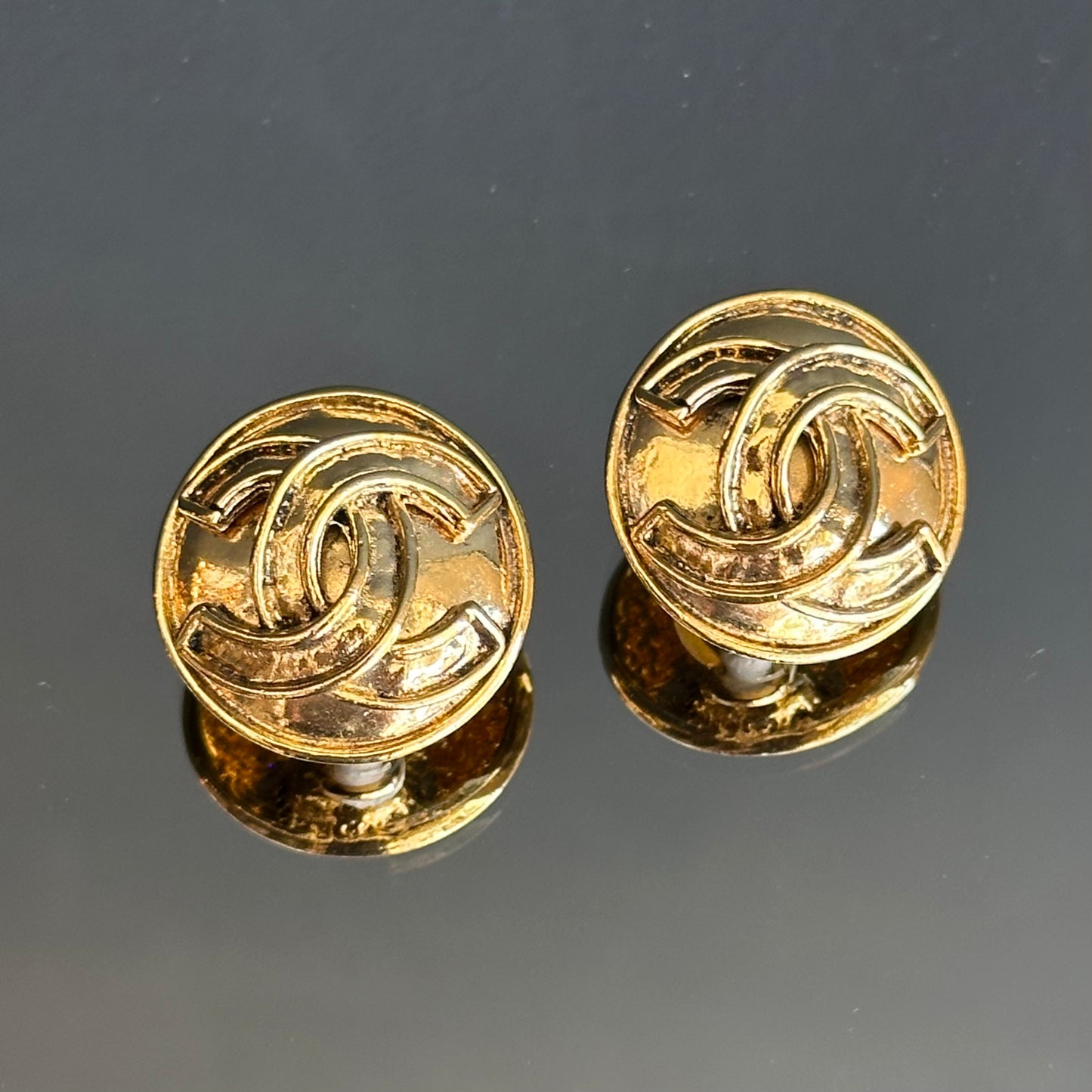 Vintage Chanel Monogram Clip On Earrings