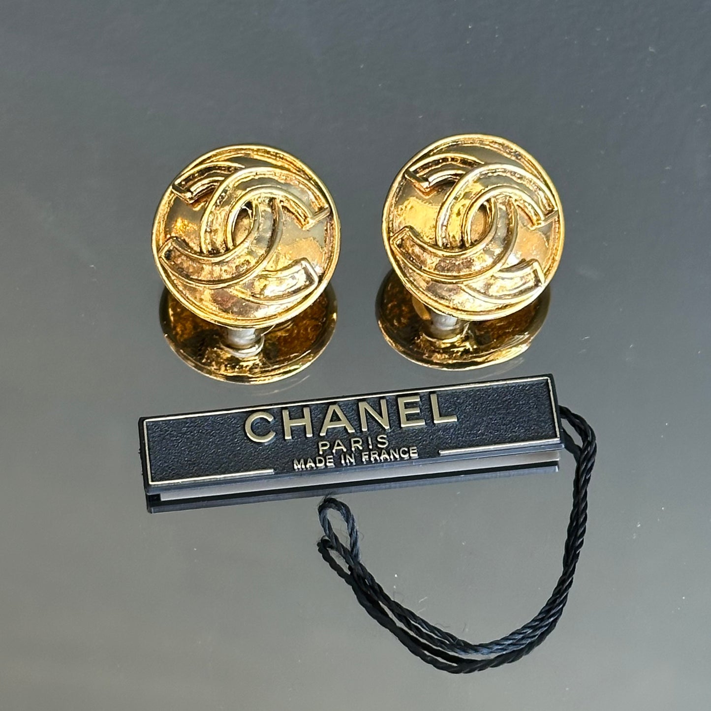Vintage Chanel Monogram Clip On Earrings