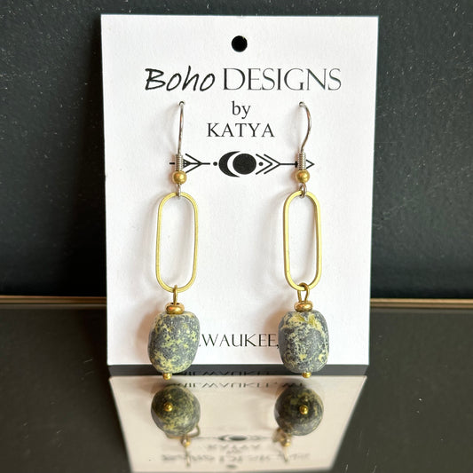 Boho Designs by Katya Earrings #41 African Yellow Turquoise