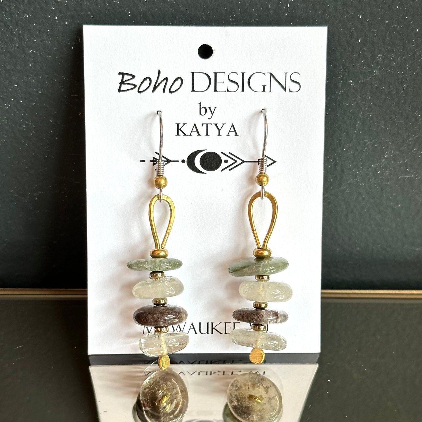 Boho Designs by Katya Earrings #39 Garden Quartz