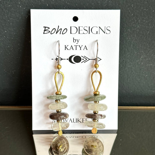 Boho Designs by Katya Earrings #39 Garden Quartz