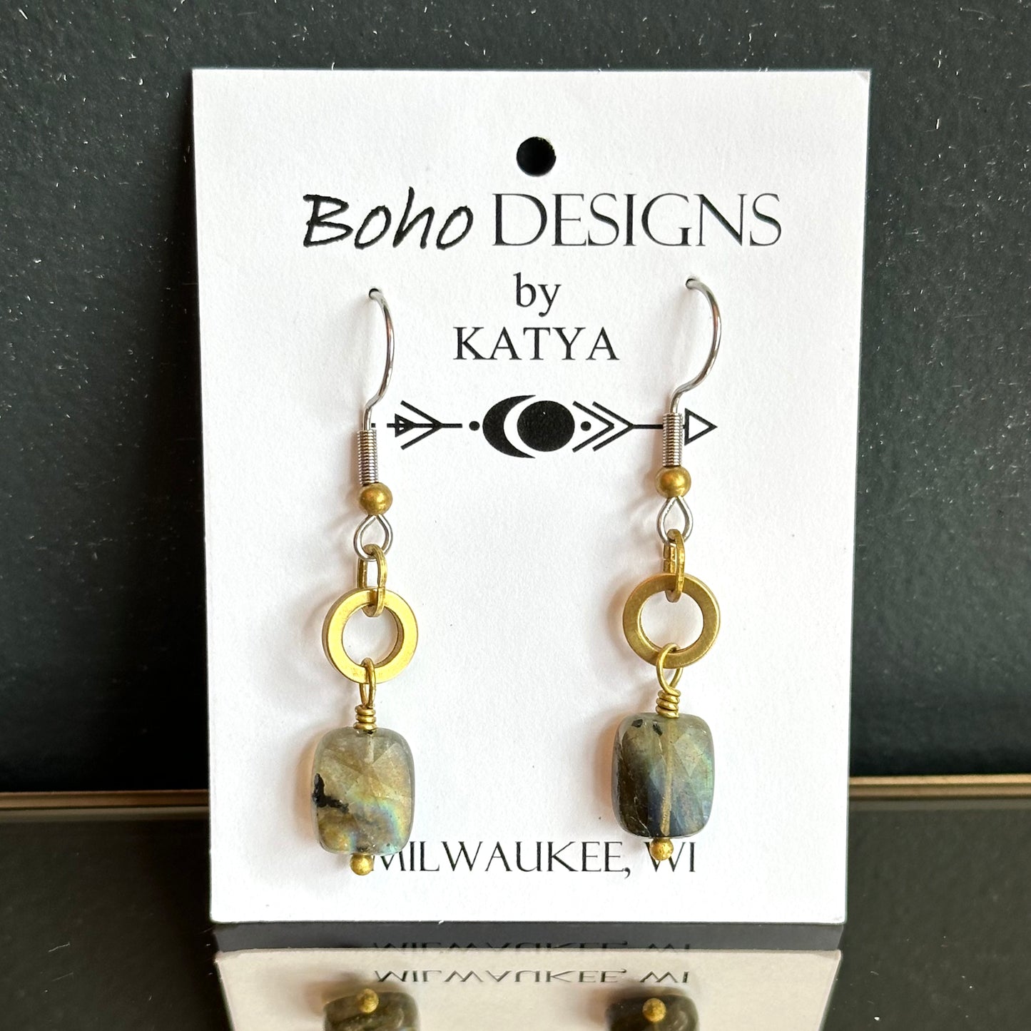 Boho Designs by Katya Earrings #38 Labradorite