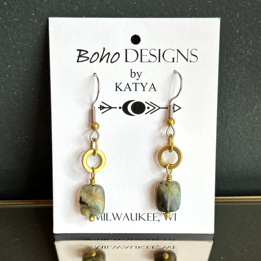 Boho Designs by Katya Earrings #38 Labradorite