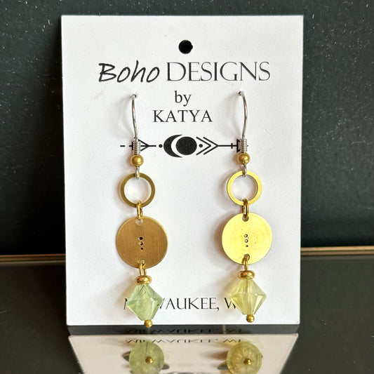Boho Designs by Katya Earrings #36 Prehnite