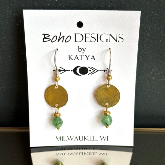 Boho Designs by Katya Earrings #34 Canada Jade
