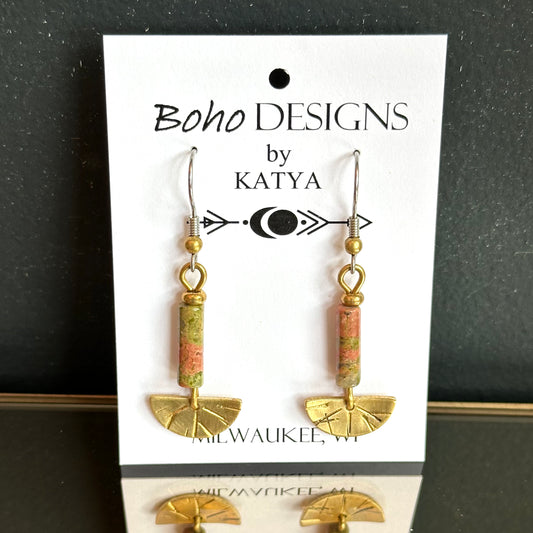 Boho Designs by Katya Earrings #31 Unakite