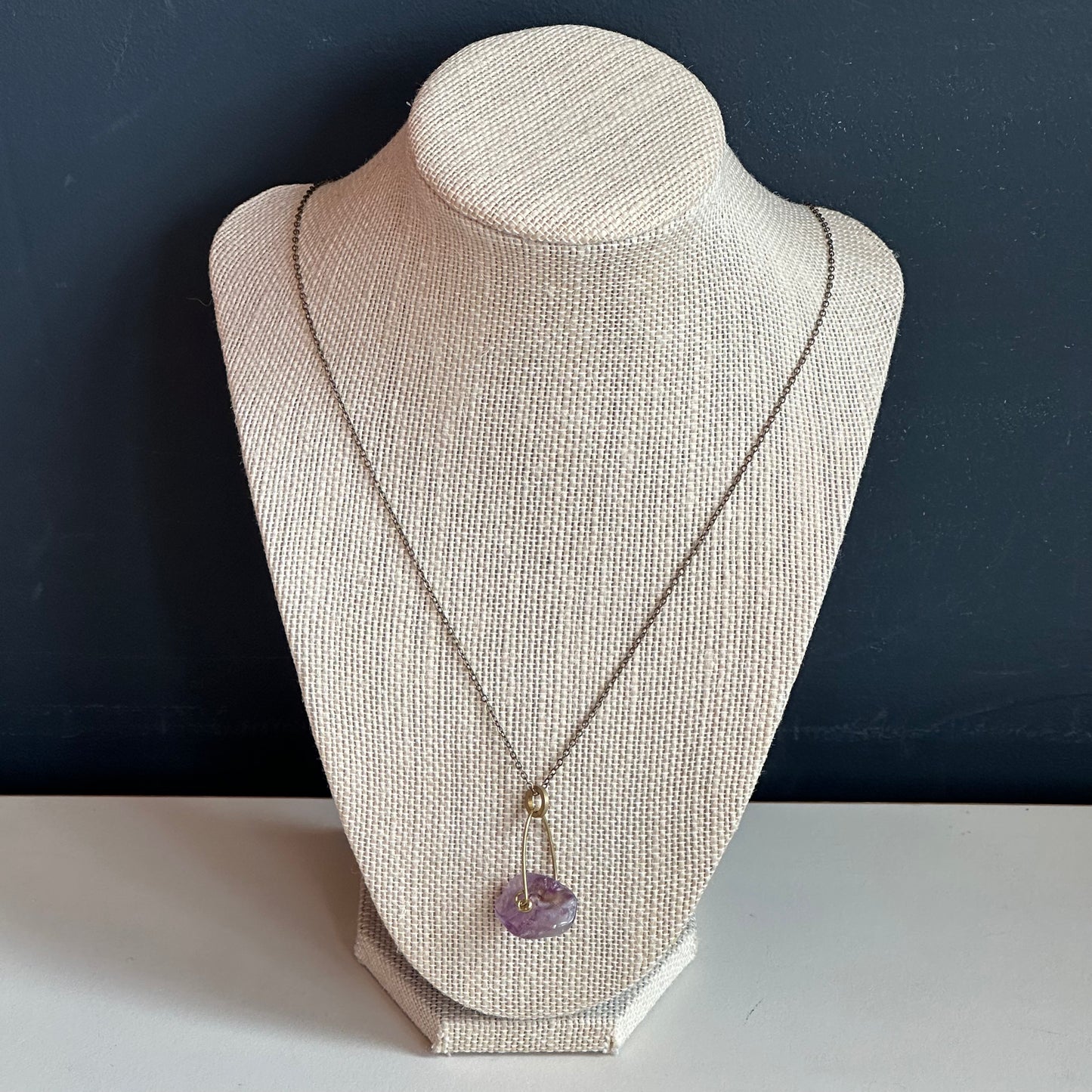 Boho Designs by Katya Necklace #2 Amethyst & Brass