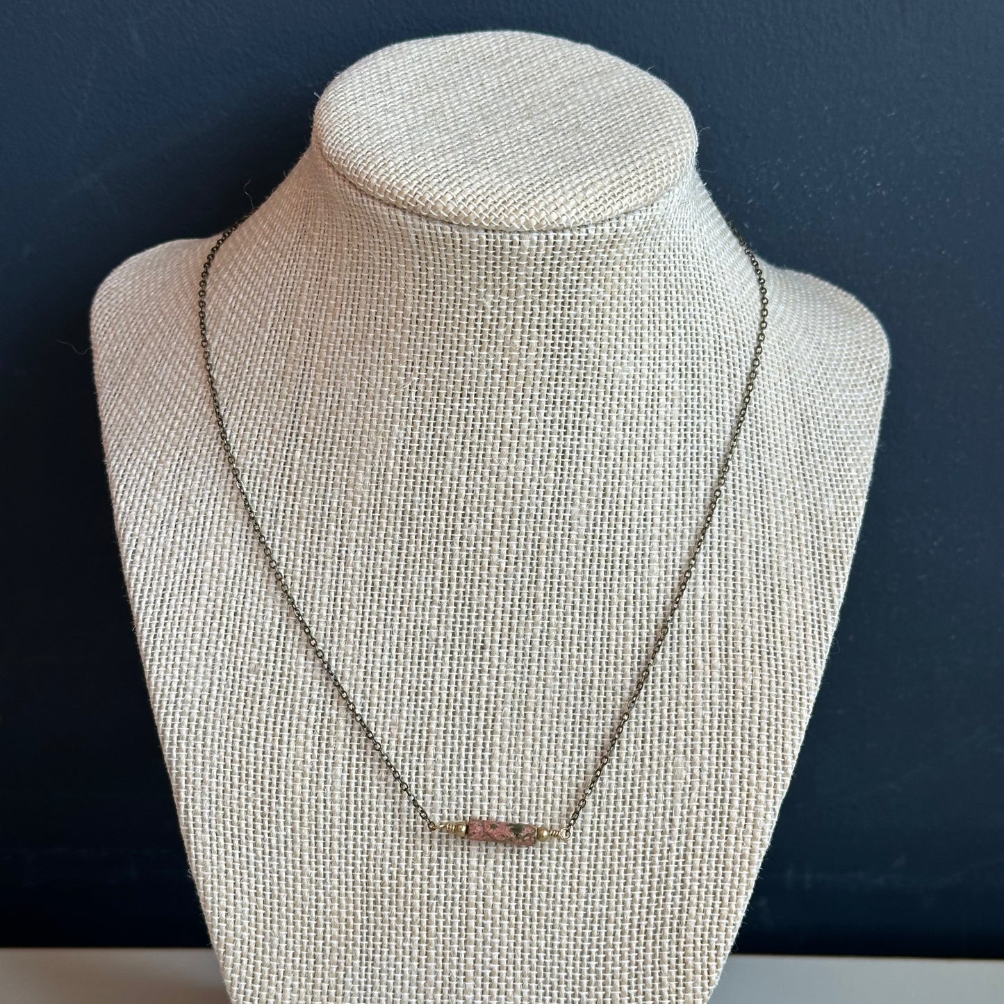 Boho Designs by Katya Necklace #4 Unakite & Brass