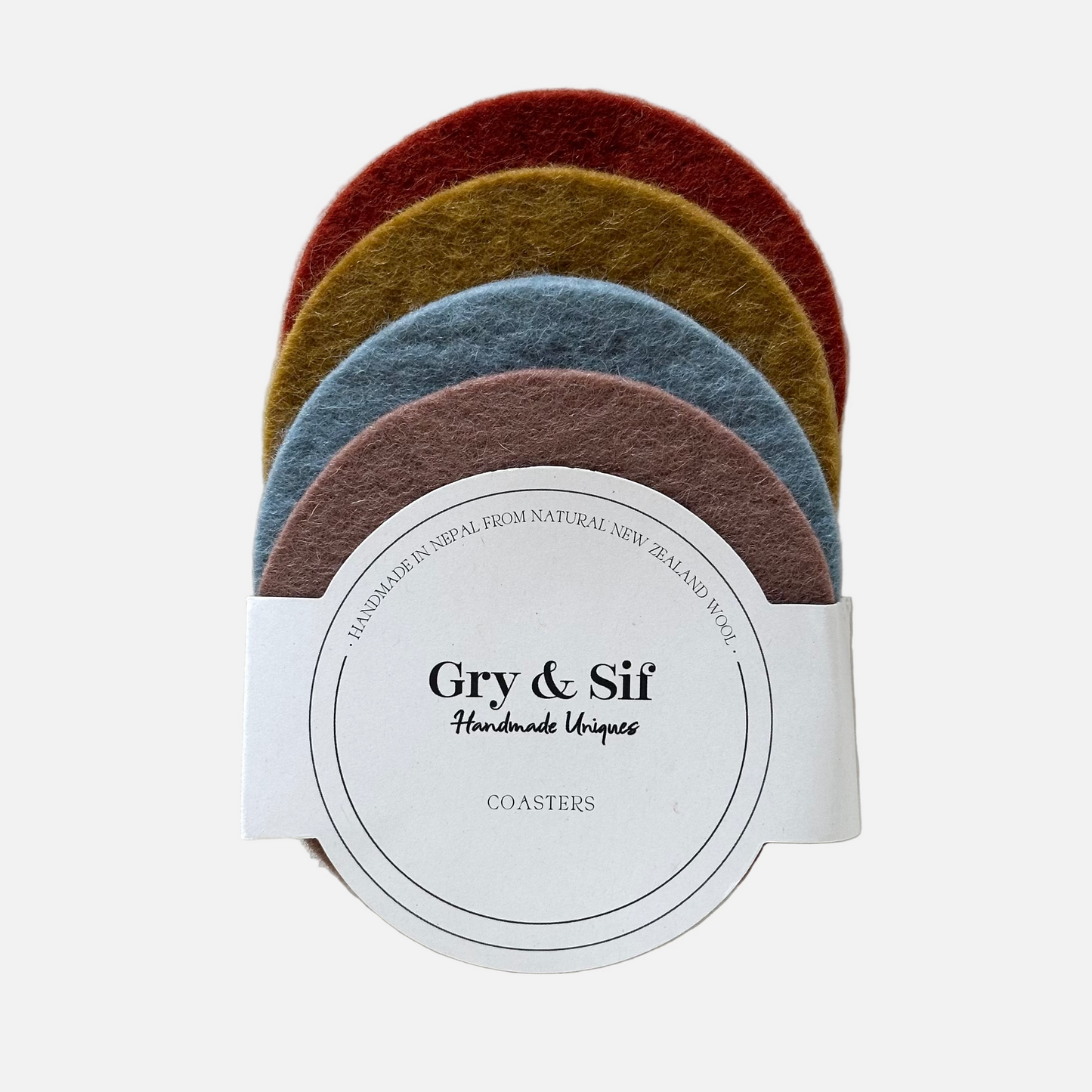 Gry & Sif Felt Round Coasters - Set of 4