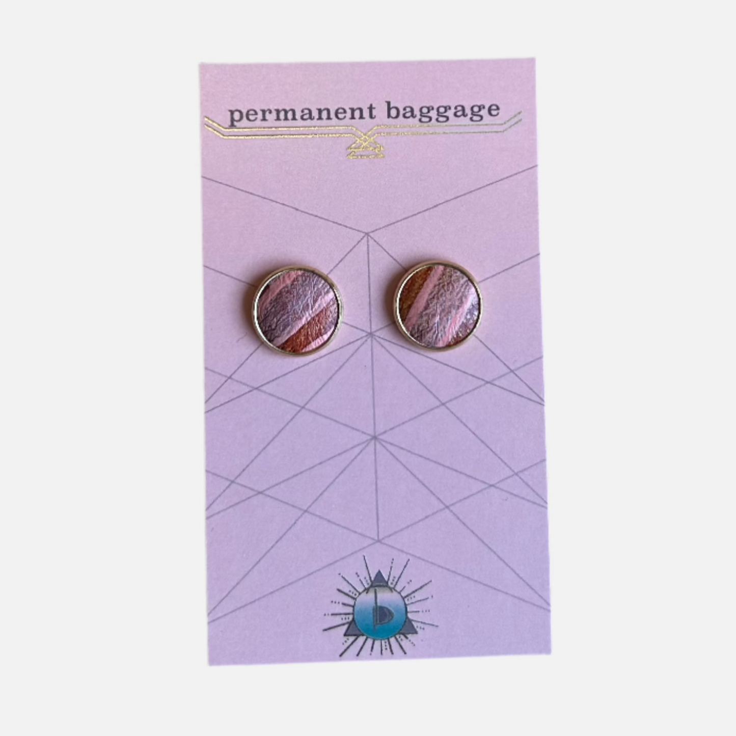 Permanent Baggage Button Leather Earrings